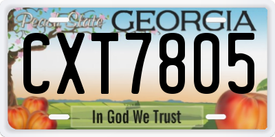 GA license plate CXT7805