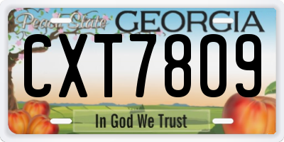 GA license plate CXT7809