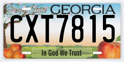 GA license plate CXT7815