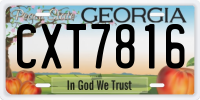 GA license plate CXT7816