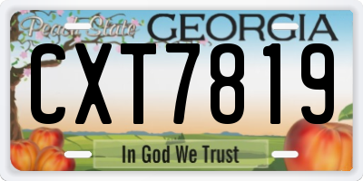 GA license plate CXT7819