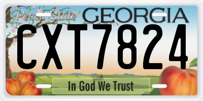 GA license plate CXT7824