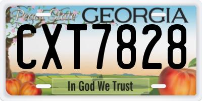 GA license plate CXT7828