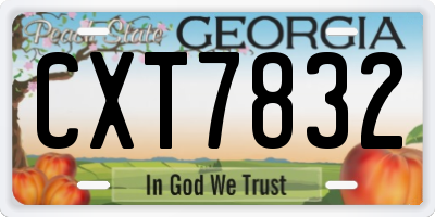 GA license plate CXT7832