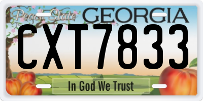 GA license plate CXT7833