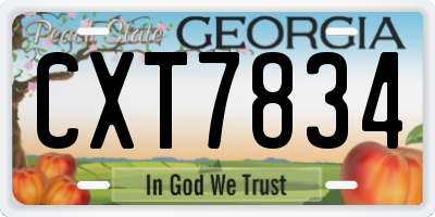 GA license plate CXT7834