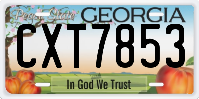 GA license plate CXT7853