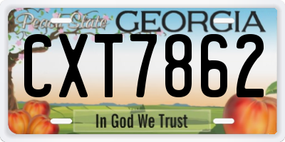 GA license plate CXT7862