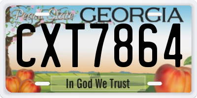 GA license plate CXT7864
