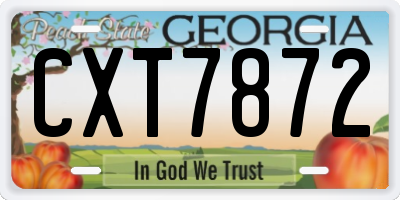 GA license plate CXT7872