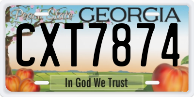 GA license plate CXT7874