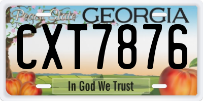 GA license plate CXT7876