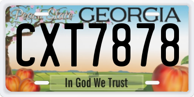GA license plate CXT7878
