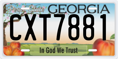 GA license plate CXT7881