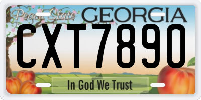 GA license plate CXT7890
