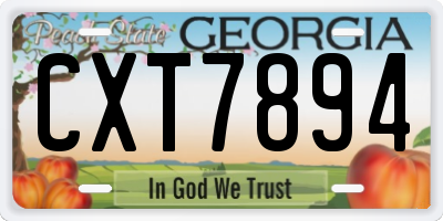 GA license plate CXT7894