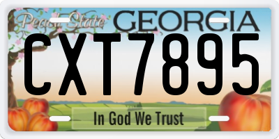 GA license plate CXT7895