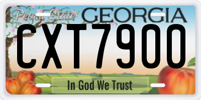 GA license plate CXT7900