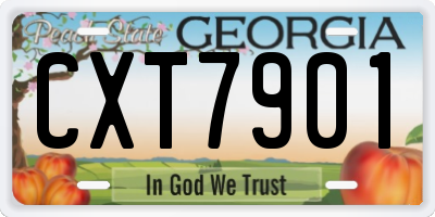 GA license plate CXT7901