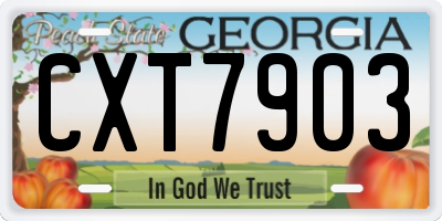 GA license plate CXT7903