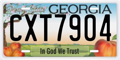GA license plate CXT7904