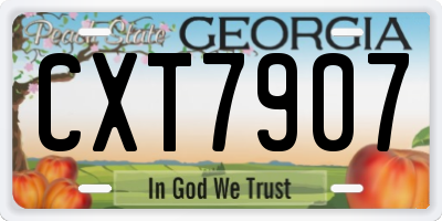 GA license plate CXT7907