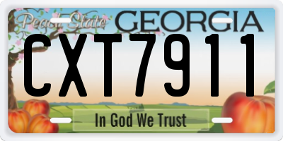 GA license plate CXT7911