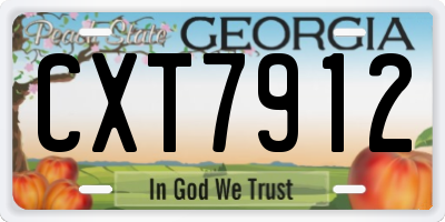 GA license plate CXT7912