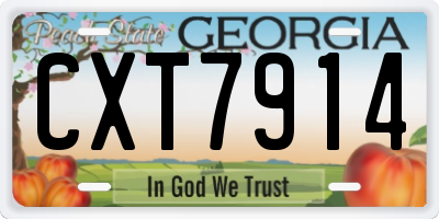 GA license plate CXT7914