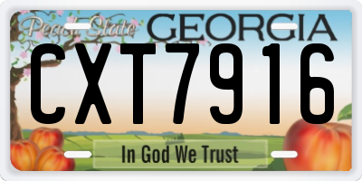 GA license plate CXT7916