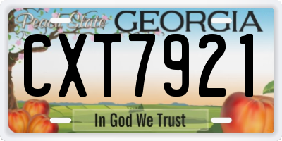GA license plate CXT7921