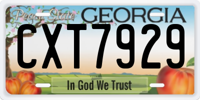 GA license plate CXT7929