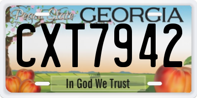 GA license plate CXT7942