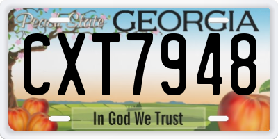 GA license plate CXT7948