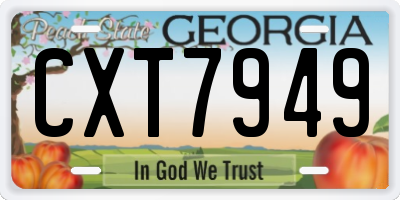 GA license plate CXT7949