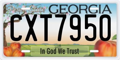 GA license plate CXT7950