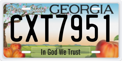 GA license plate CXT7951