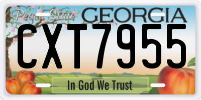 GA license plate CXT7955
