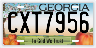 GA license plate CXT7956