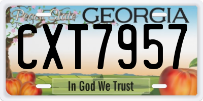 GA license plate CXT7957