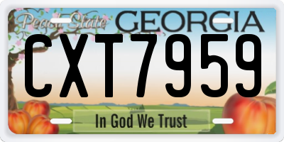 GA license plate CXT7959