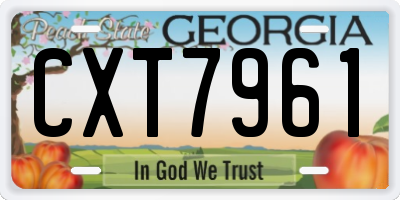 GA license plate CXT7961