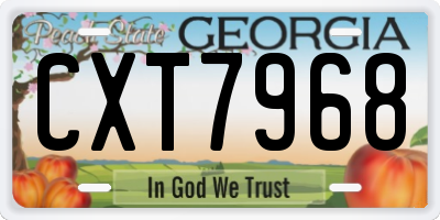 GA license plate CXT7968