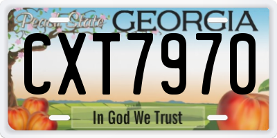 GA license plate CXT7970