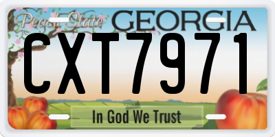 GA license plate CXT7971