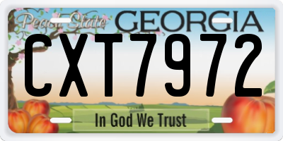 GA license plate CXT7972