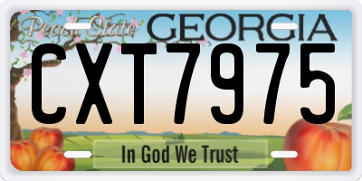 GA license plate CXT7975