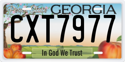 GA license plate CXT7977