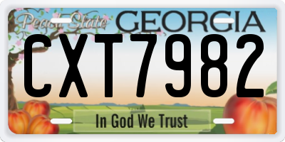 GA license plate CXT7982