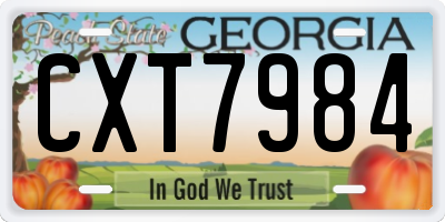 GA license plate CXT7984